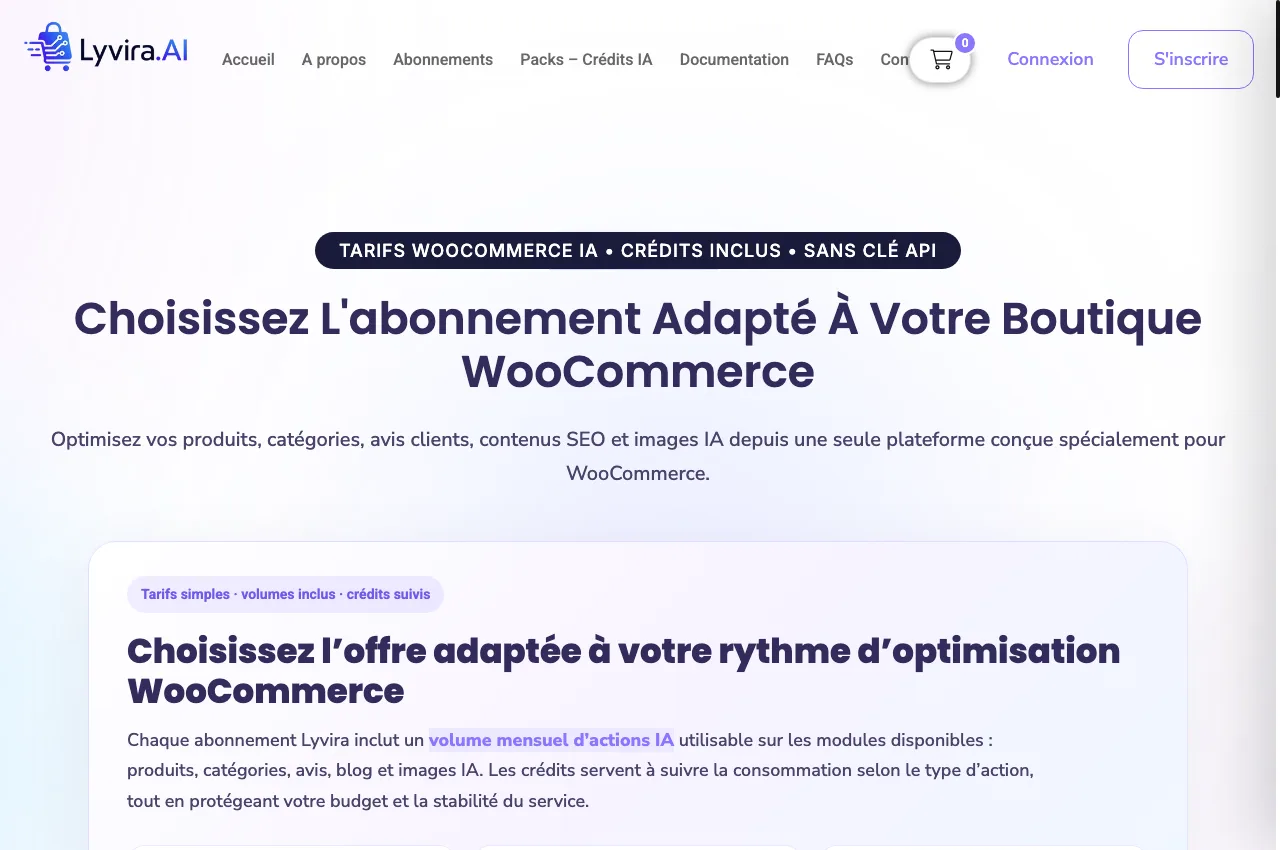 Lyvira.AI — Abonnements