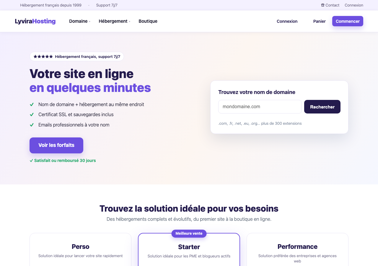 Réalisations 9 Hébergement WordPress